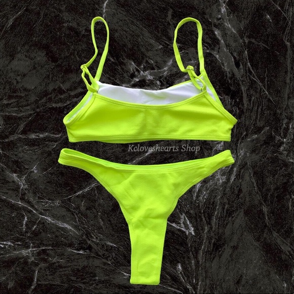 Lime Textured Bikini Set - Picture 3 of 4